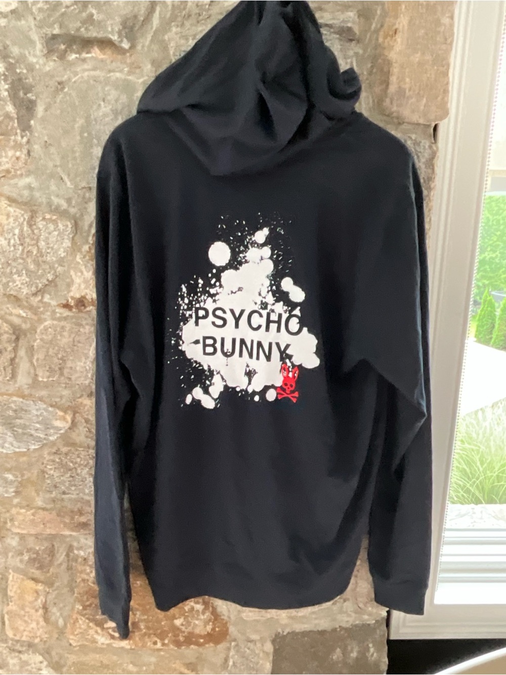 Psycho Bunny Navy Hooded Pullover with Red Logo - Picture 3 of 3